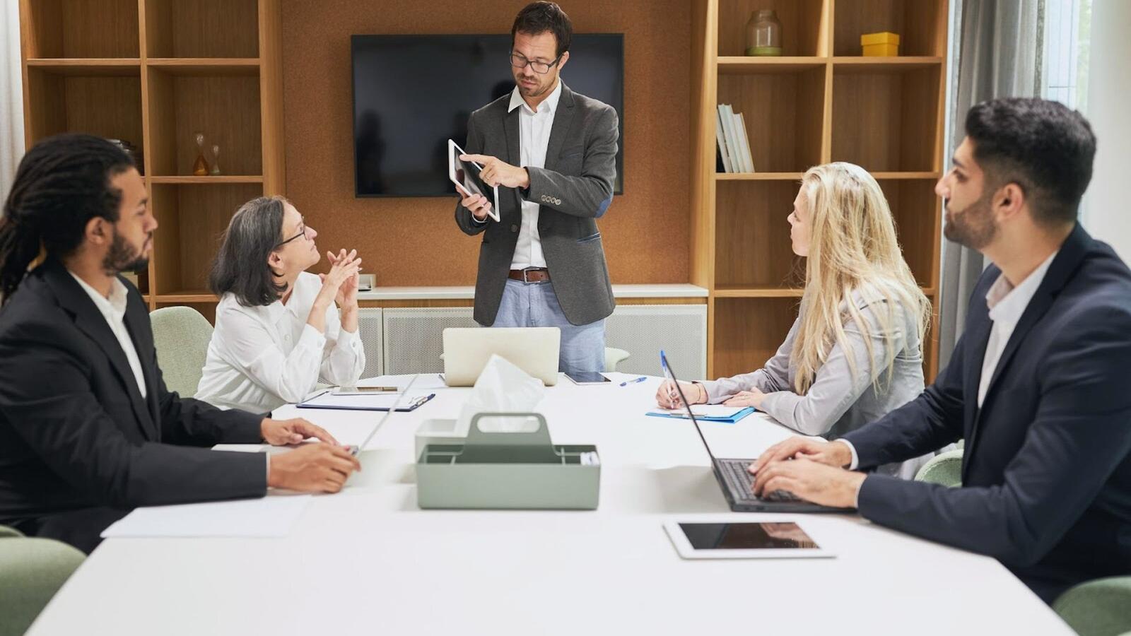Consulting professionals collaborating on strategy